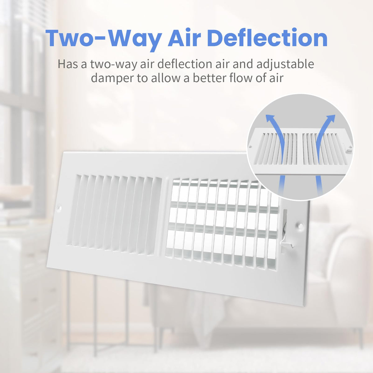 Howeall vent cover white powder coat finish blends with any decor