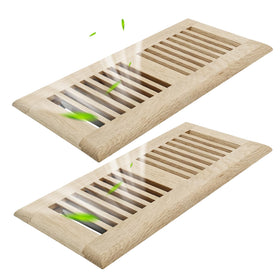 Howeall white oak floor register 4x10 front view highlights natural grain and seamless floor integration.