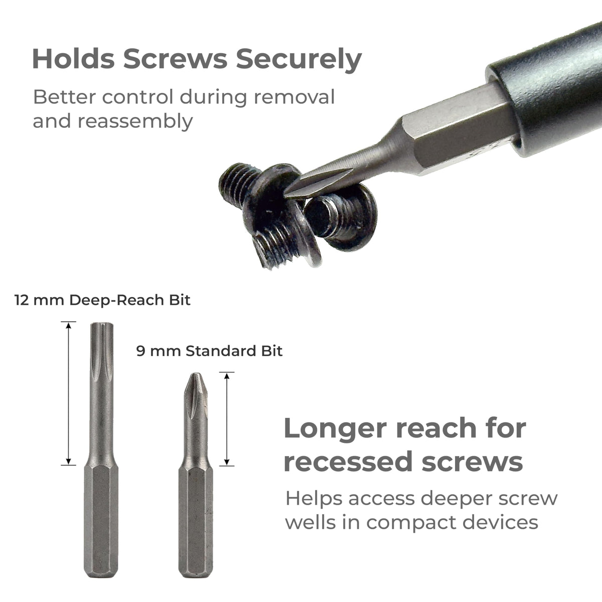 HowFixit PRO durable steel bits with a lightweight portable case for on-the-go fixes.
