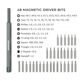 HowFixit PRO magnetic bit case keeps all 48 bits ready for quick repair access.