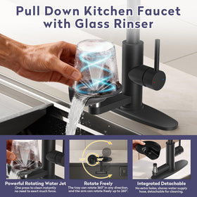 HOWUWEY glass rinser tray enables easy cleaning of tall glasses