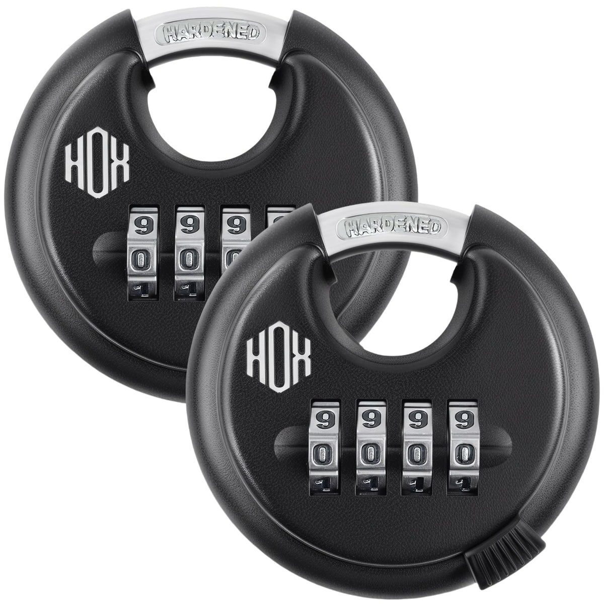 HOX 4-digit disc padlock with 70mm body and 3/8 inch shackle for secure storage