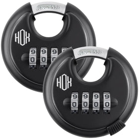 HOX 4-digit disc padlock with 70mm body and 3/8 inch shackle for secure storage
