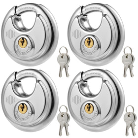 HOX keyed disc padlock 4-pack shows secure protection for hasps and gates