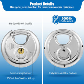 HOX padlock with stainless steel body offers durable, corrosion-resistant security