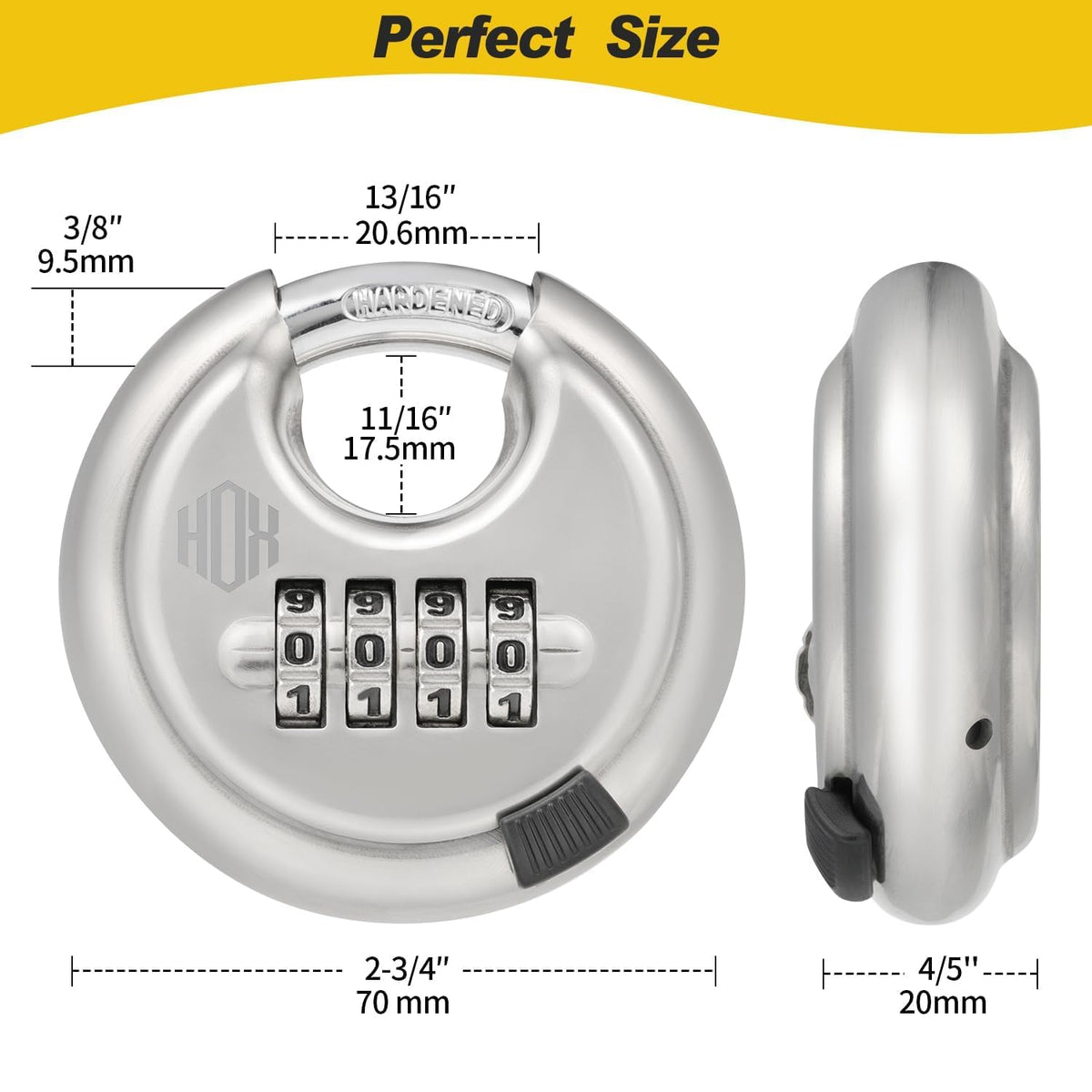 HOX round shield design minimizes shackle exposure for enhanced security