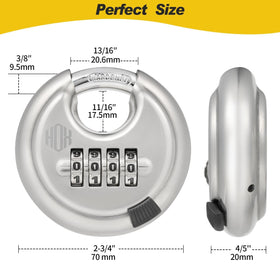 HOX round shield design minimizes shackle exposure for enhanced security
