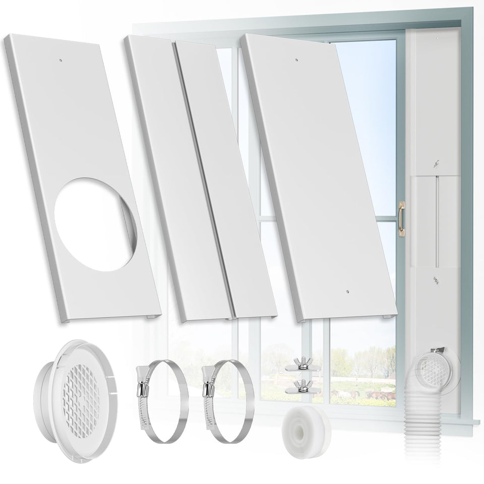 HOXHA window duct kit plates for secure, adjustable venting