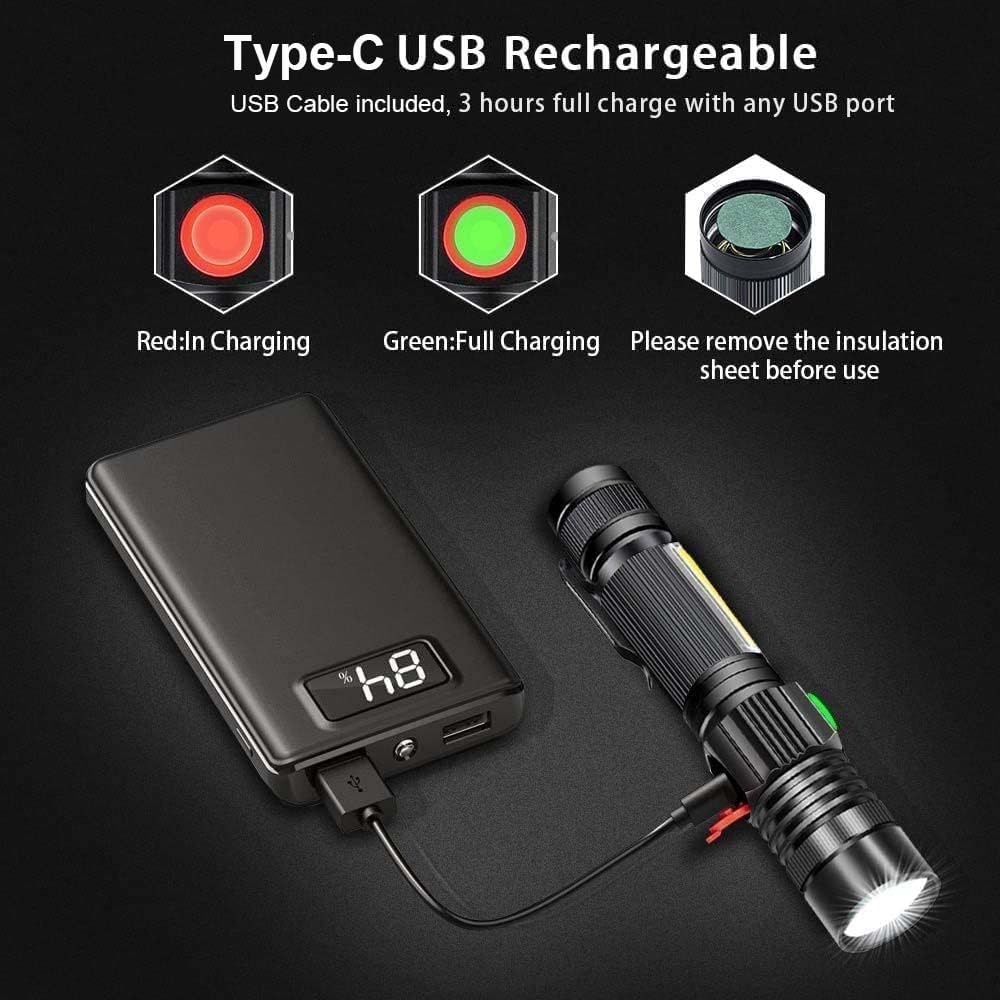 Hoxida tactical flashlight offers four modes for varied environments.