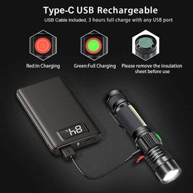 Hoxida tactical flashlight offers four modes for varied environments.