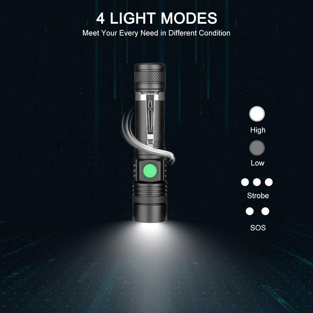 Hoxida compact pocket-clip flashlight fits easily in pocket.