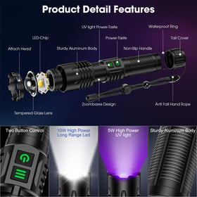 Hoxida UV flashlight demonstrates resin-curing applications under UV exposure.