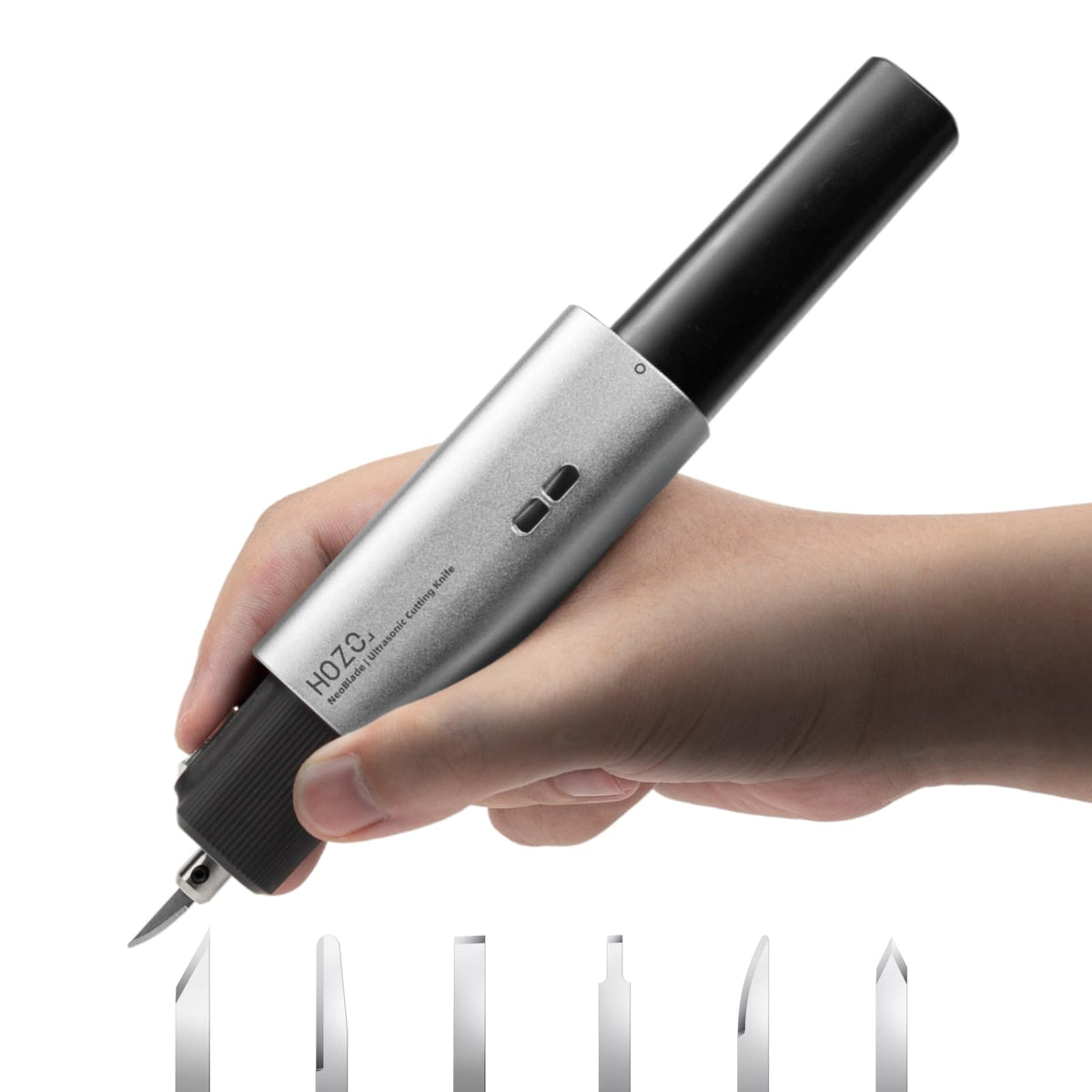 HOZO NeoBlade ultrasonic cutter in compact design for precise detail work.