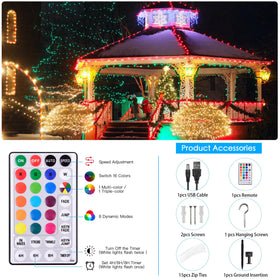 Hozplex IP65 waterproof rating keeps outdoor decor protected in rain.