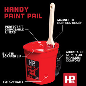 HP CO Handy Paint Pail Kit snap-on lid supports paint protection between coats