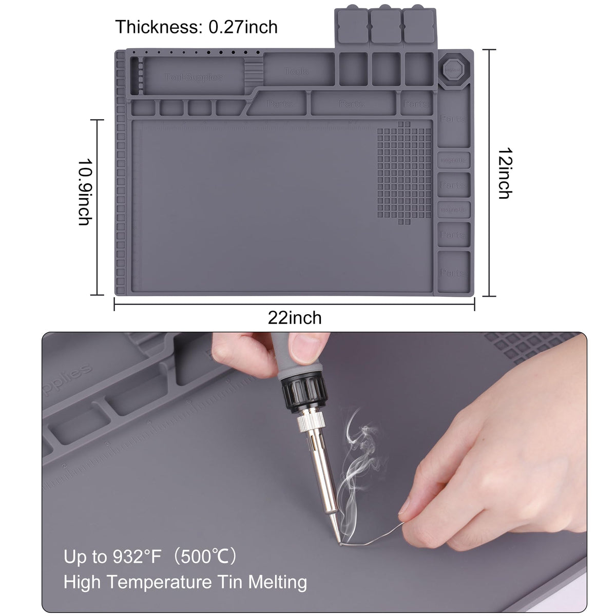 HPFIX electronics repair mat supports phones, laptops, cameras, and wearables.