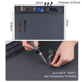HPFIX mat ideal for electronics repair setup on desk
