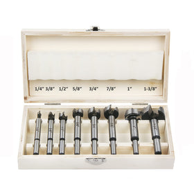 HPHOPE Forstner Bit Set 8Pcs in compact storage case for easy setup