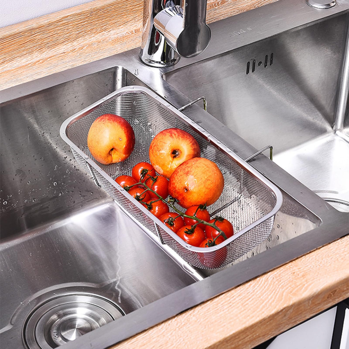 Hpngal durable 304 stainless steel drain basket resists rust over time