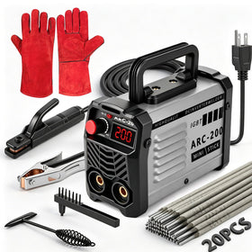 Hpoouo 200A stick welder front view, portable for DIY repairs