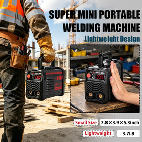 Hpoouo 200Amp welder with rod kit tray shows 20 included welding rods for quick projects.