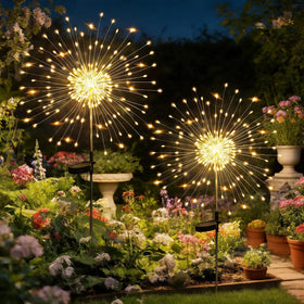 HPUFKOT solar garden lights outdoor illuminate yard and patio with twinkling LEDs