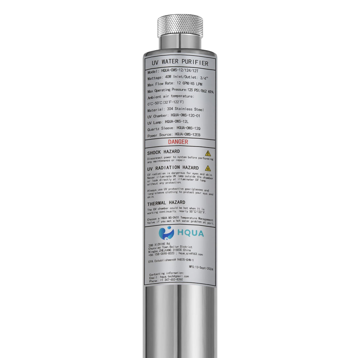 HQUA OWS-12 included extra UV bulb for maintenance