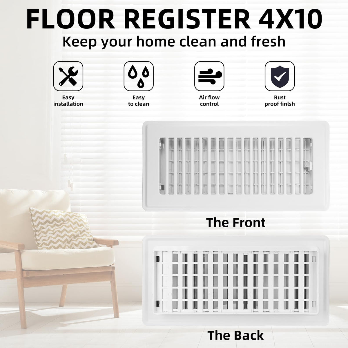 HQZHQZ walkable floor grate design supports light foot traffic while airflow remains steady.