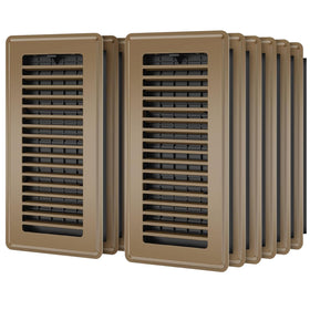 HQZHQZ floor register 4x10 brown front view shows durable steel build for busy spaces.