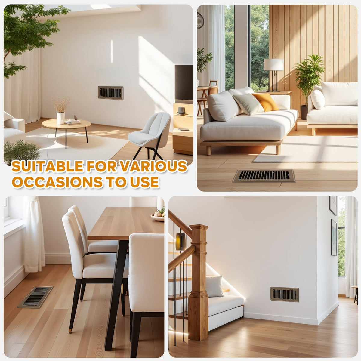 HQZHQZ floor register 4x10 brown adjustable air lever enables airflow control.