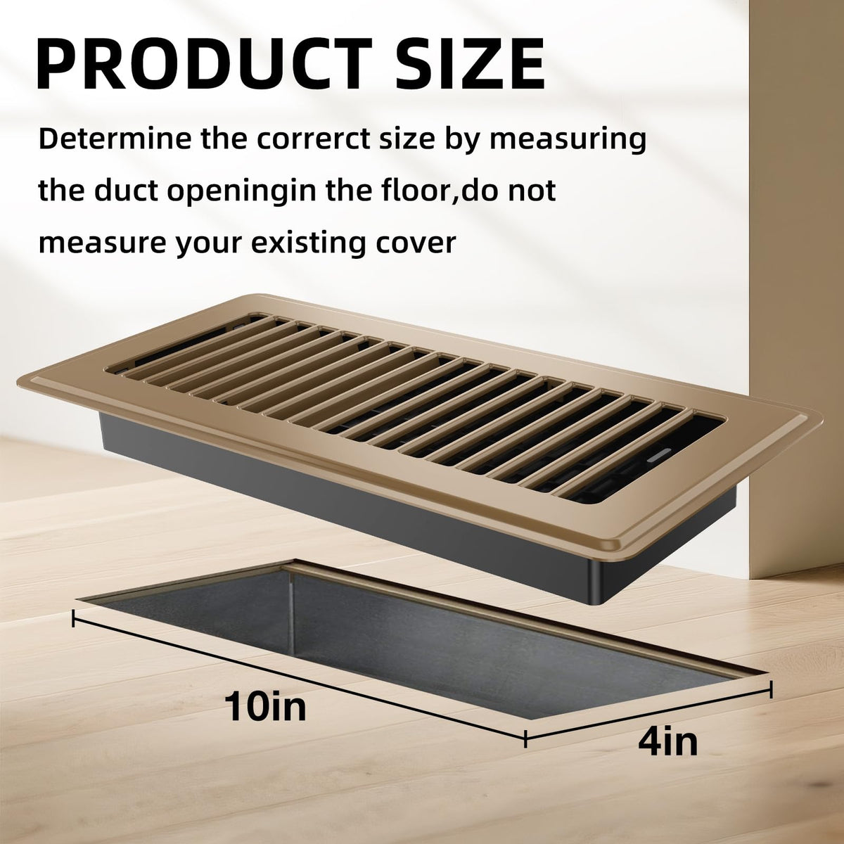 HQZHQZ floor register 4x10 rust-resistant brown coating for longevity.