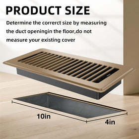 HQZHQZ floor register 4x10 rust-resistant brown coating for longevity.