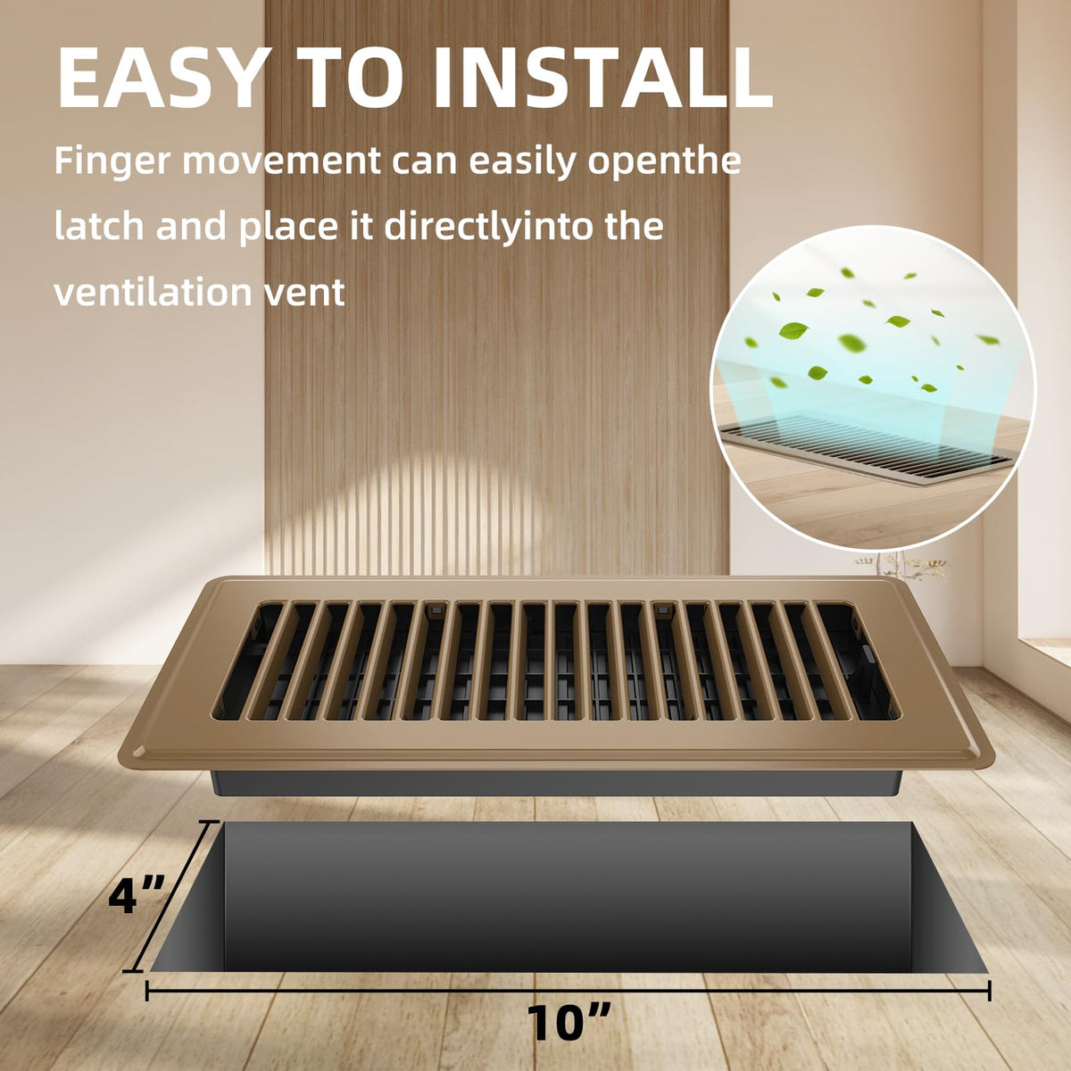 HQZHQZ floor register 4x10 steel construction designed for durability.