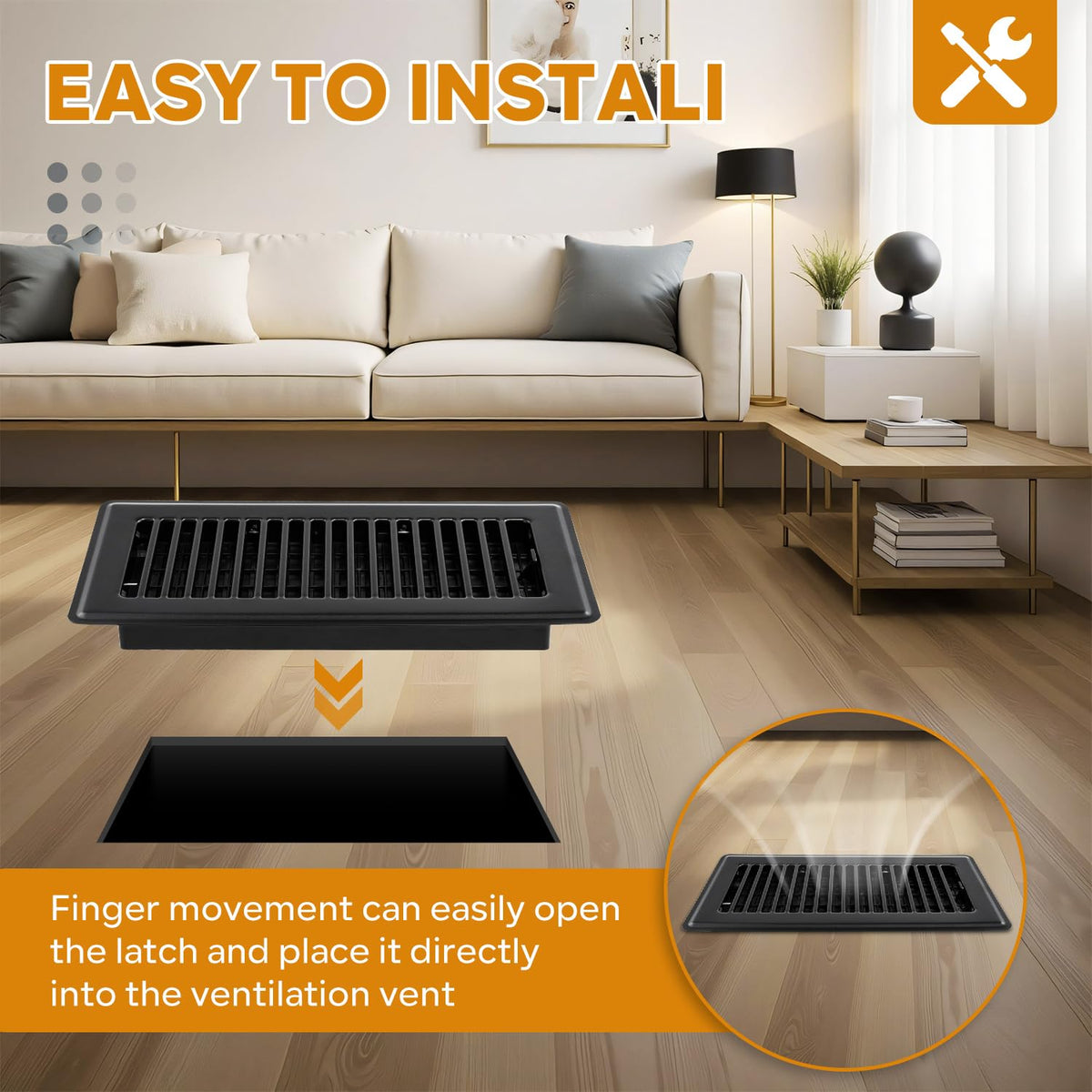 HQZHQZ easy-install floor vent cover ready for quick setup