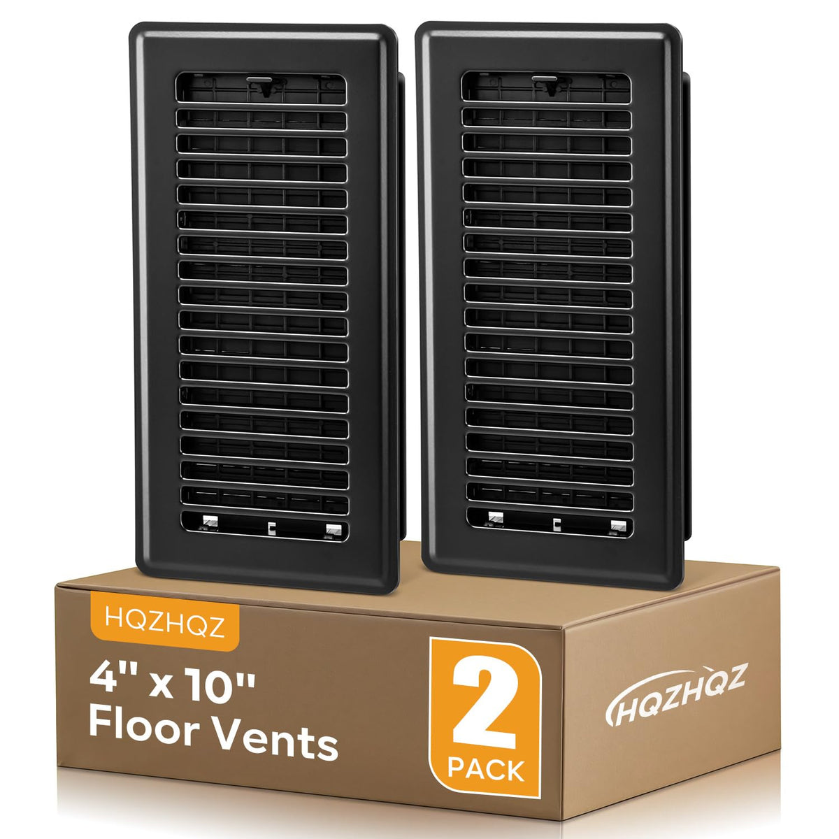 HQZHQZ floor register 4x10 black, durable steel for walk-on use and steady airflow