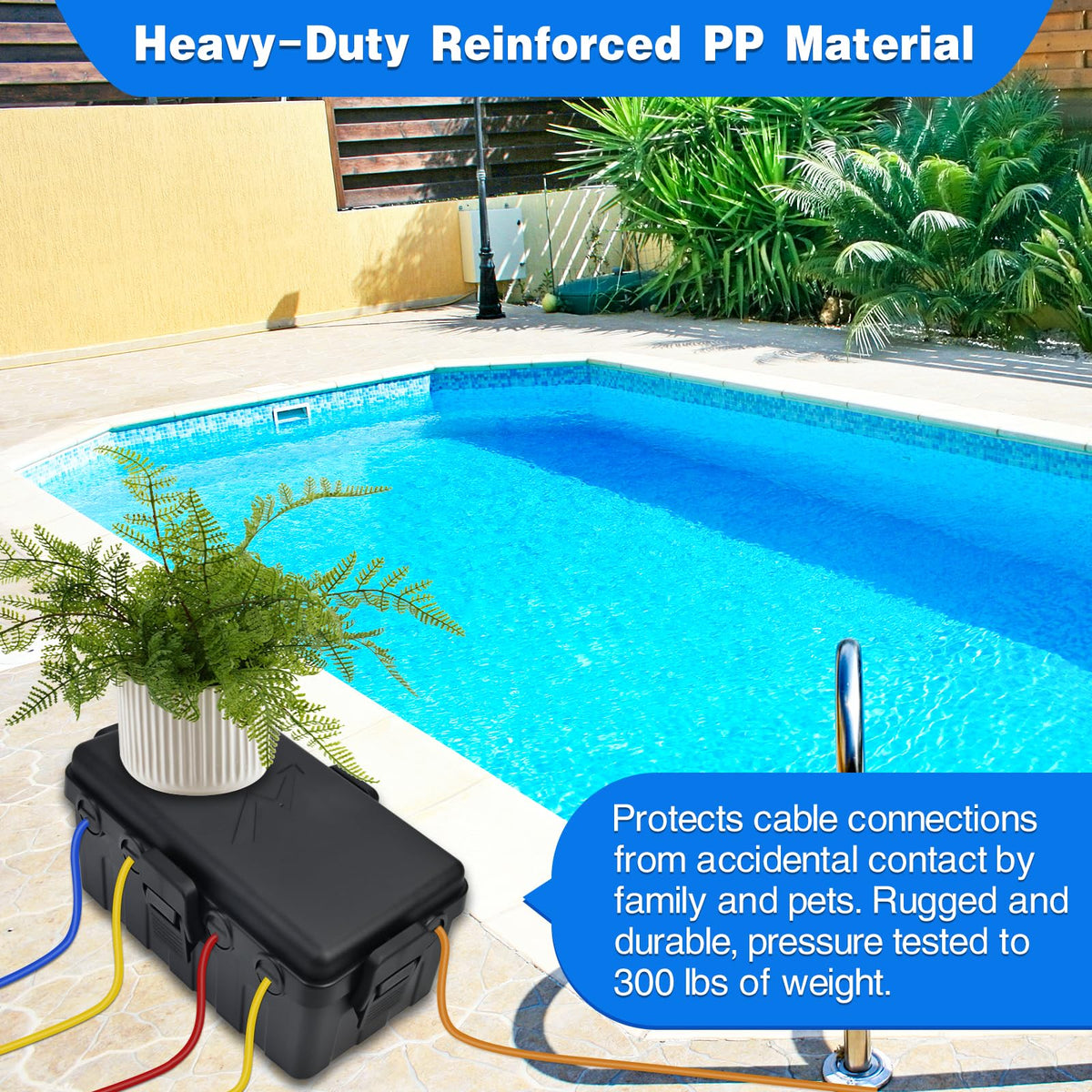 Hrensaw back-hanging design allows easy wall mounting for outdoor power needs