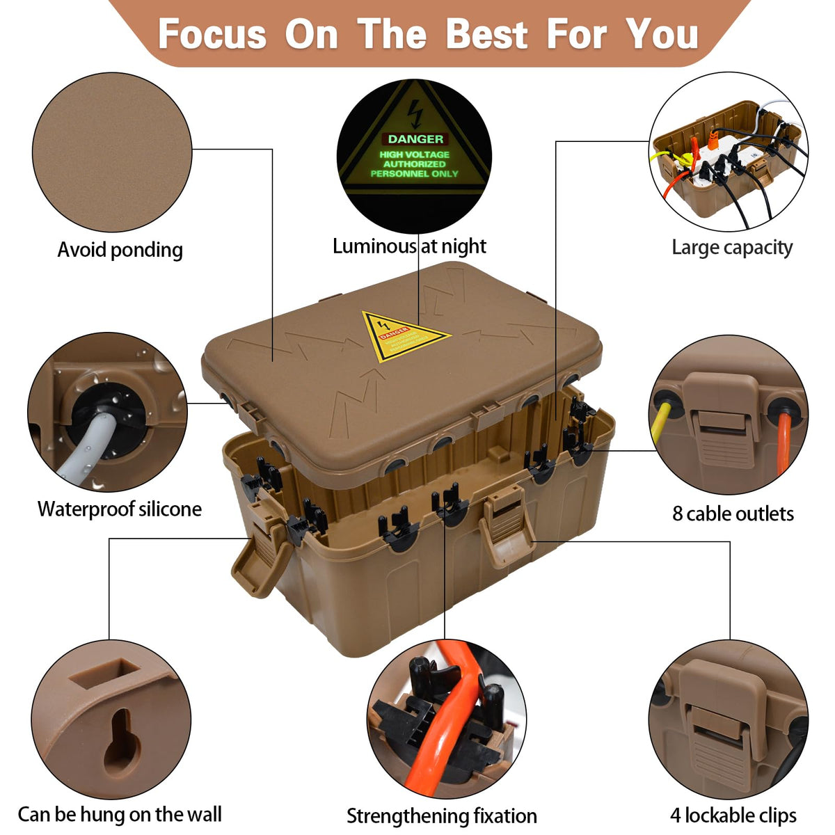 Hrensaw large outdoor box lid open for easy connections access