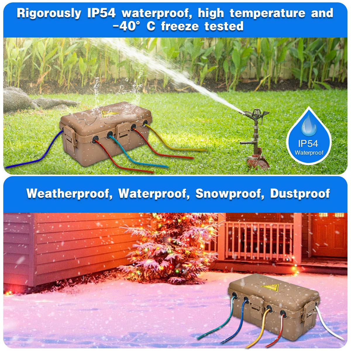 Hrensaw outdoor box back holes for secure hanging installation.