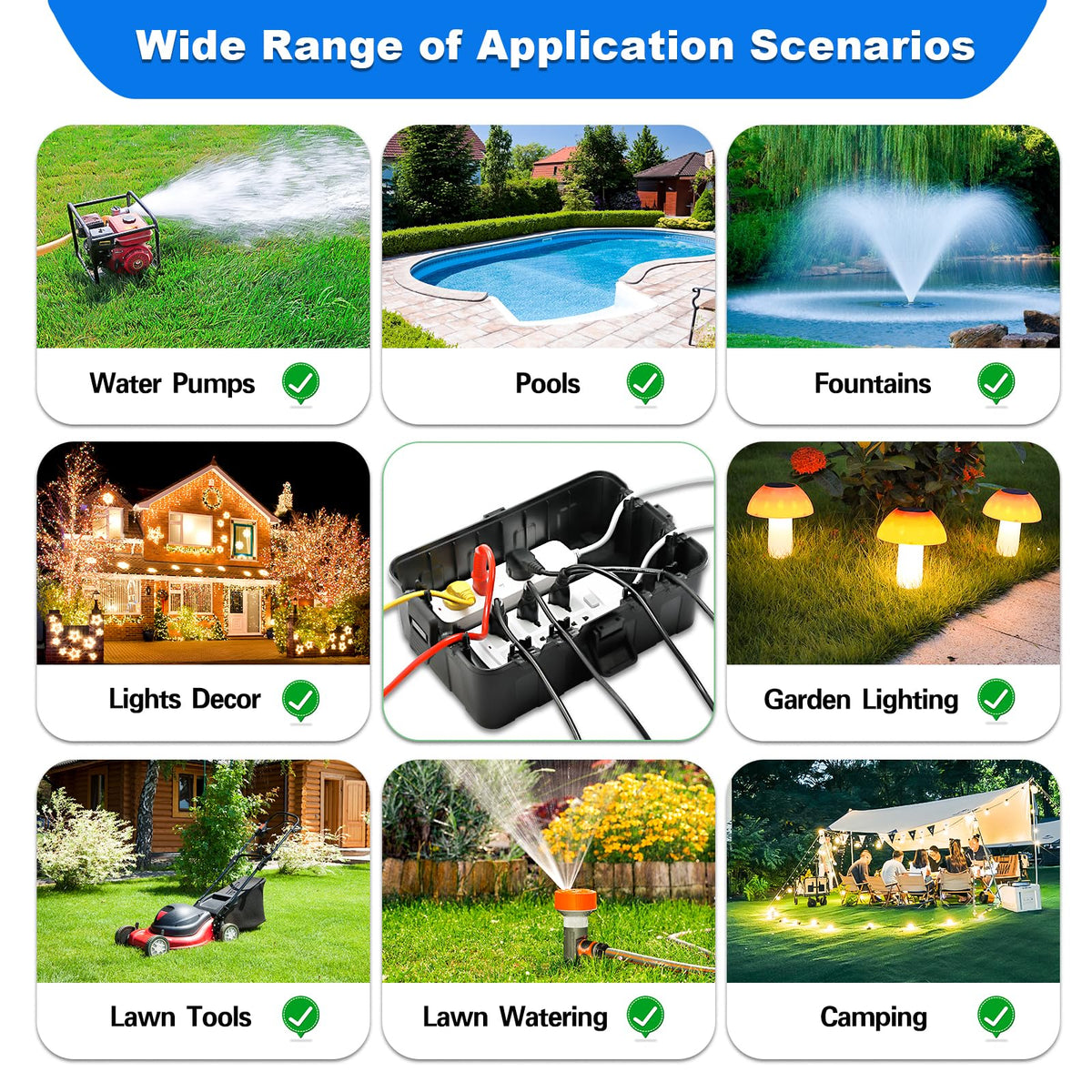 Hrensaw ideal for lawn tools, lighting, pumps, cameras and more.