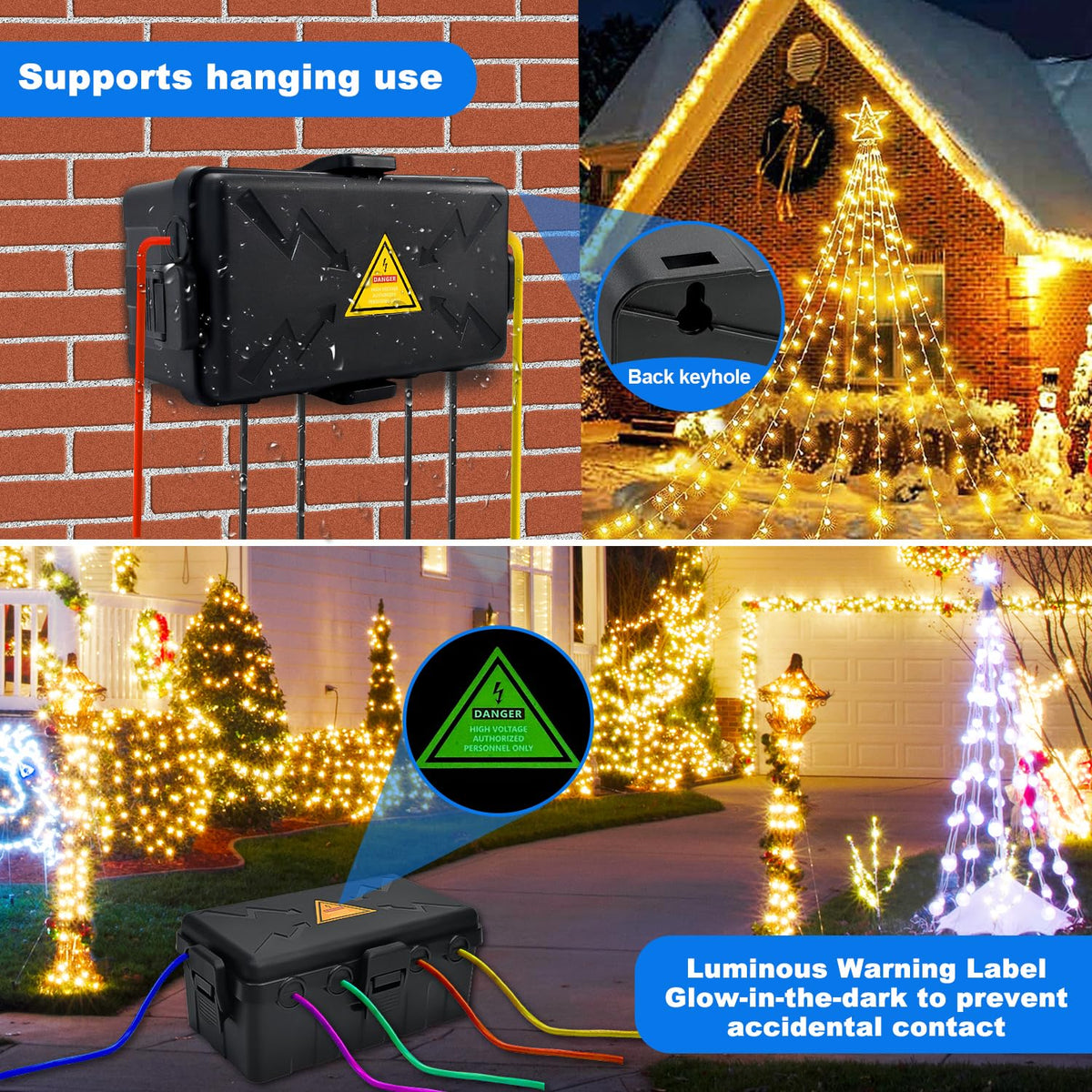 Hrensaw patio lawn garden setup box keeps tools and lights organized outdoors