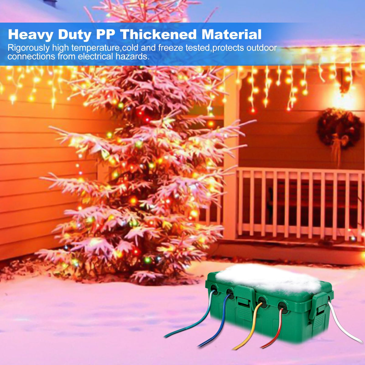 Hrensaw illustration of patio lights setup inside the box