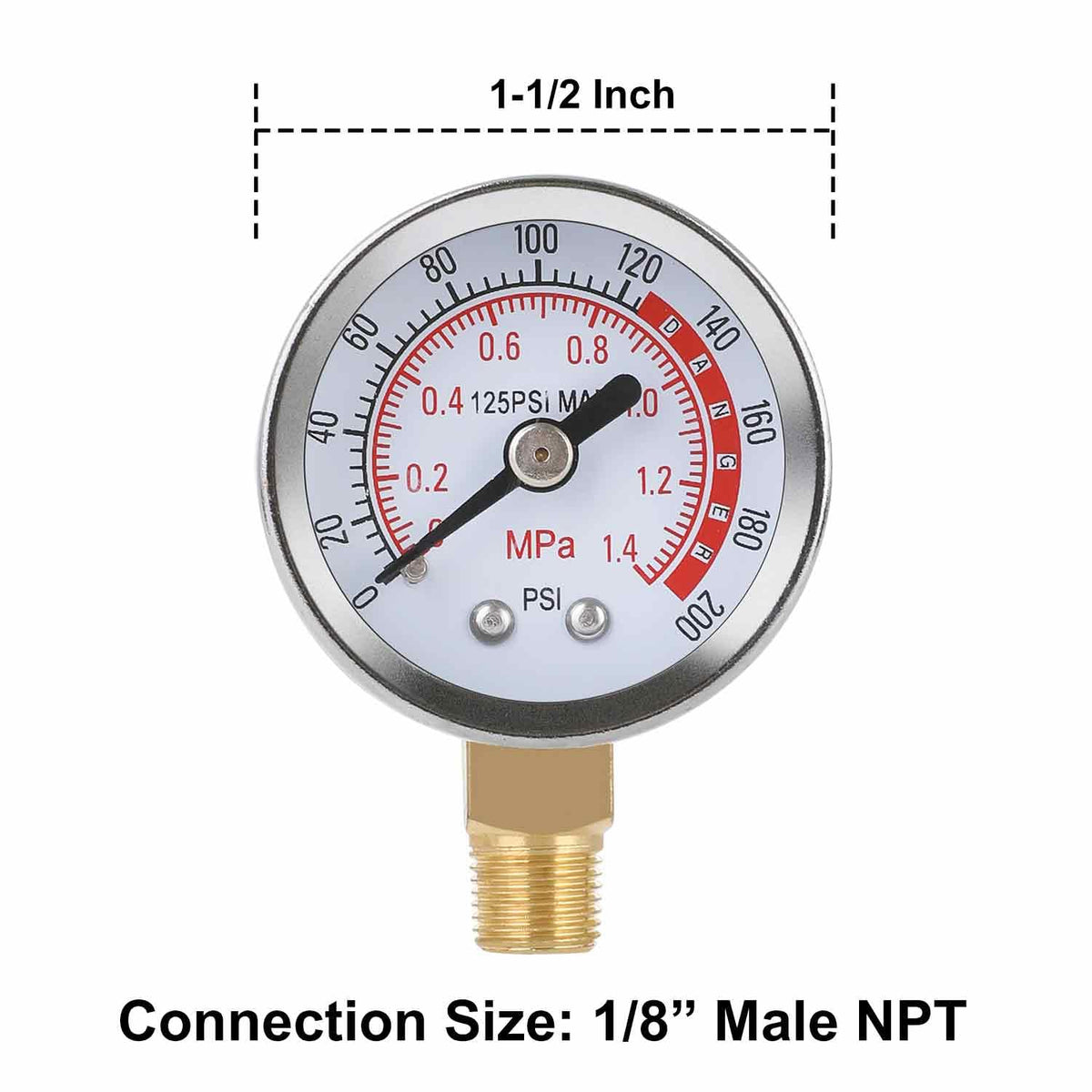 Hromee 1/8 in FNPT gauge port and 1/4 in MNPT hose ports for compatibility.