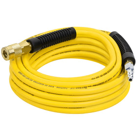Hromee air hose 1/4in 25ft coiled yellow for versatile shop use.