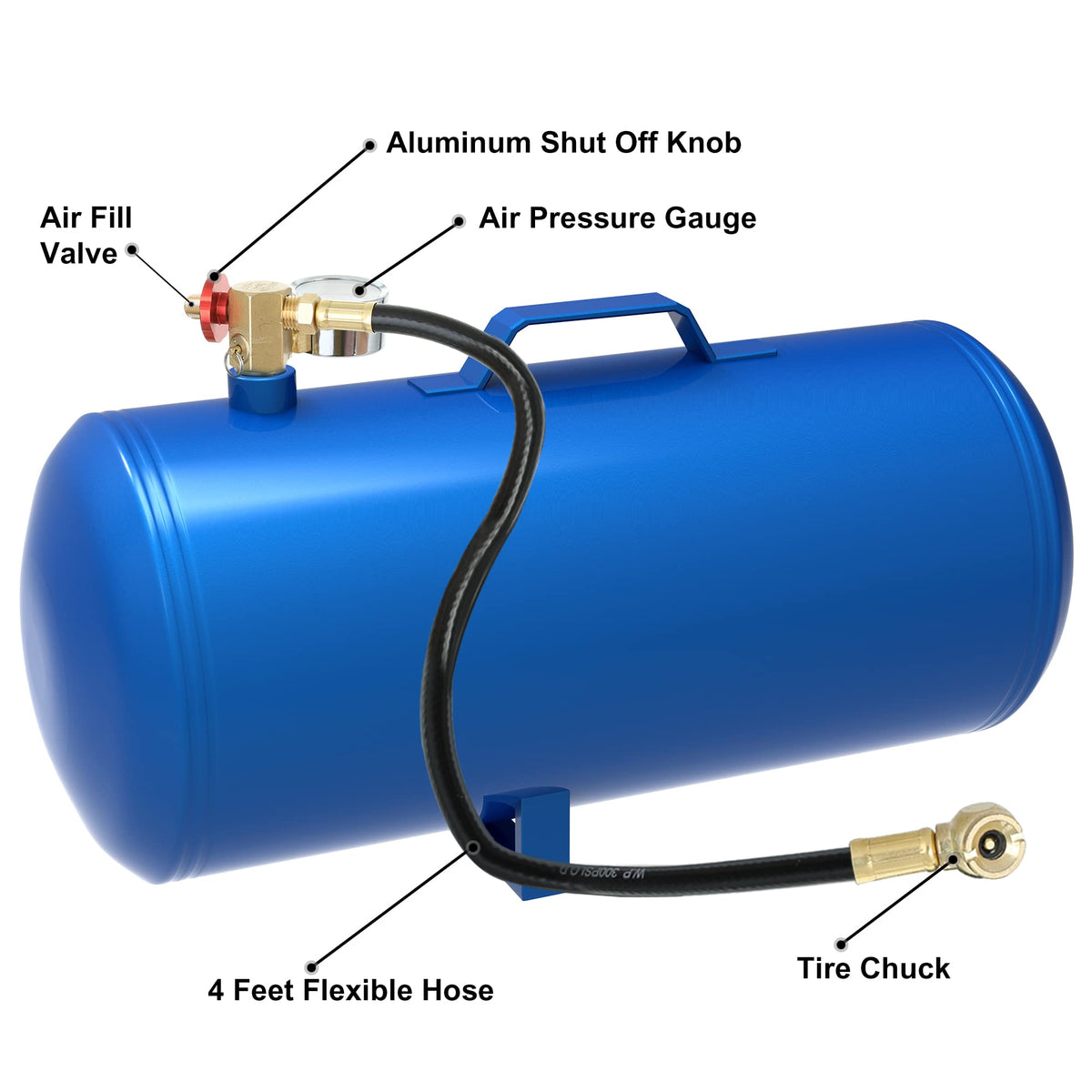 Hromee four-foot brass-end hose for flexible, secure connections.