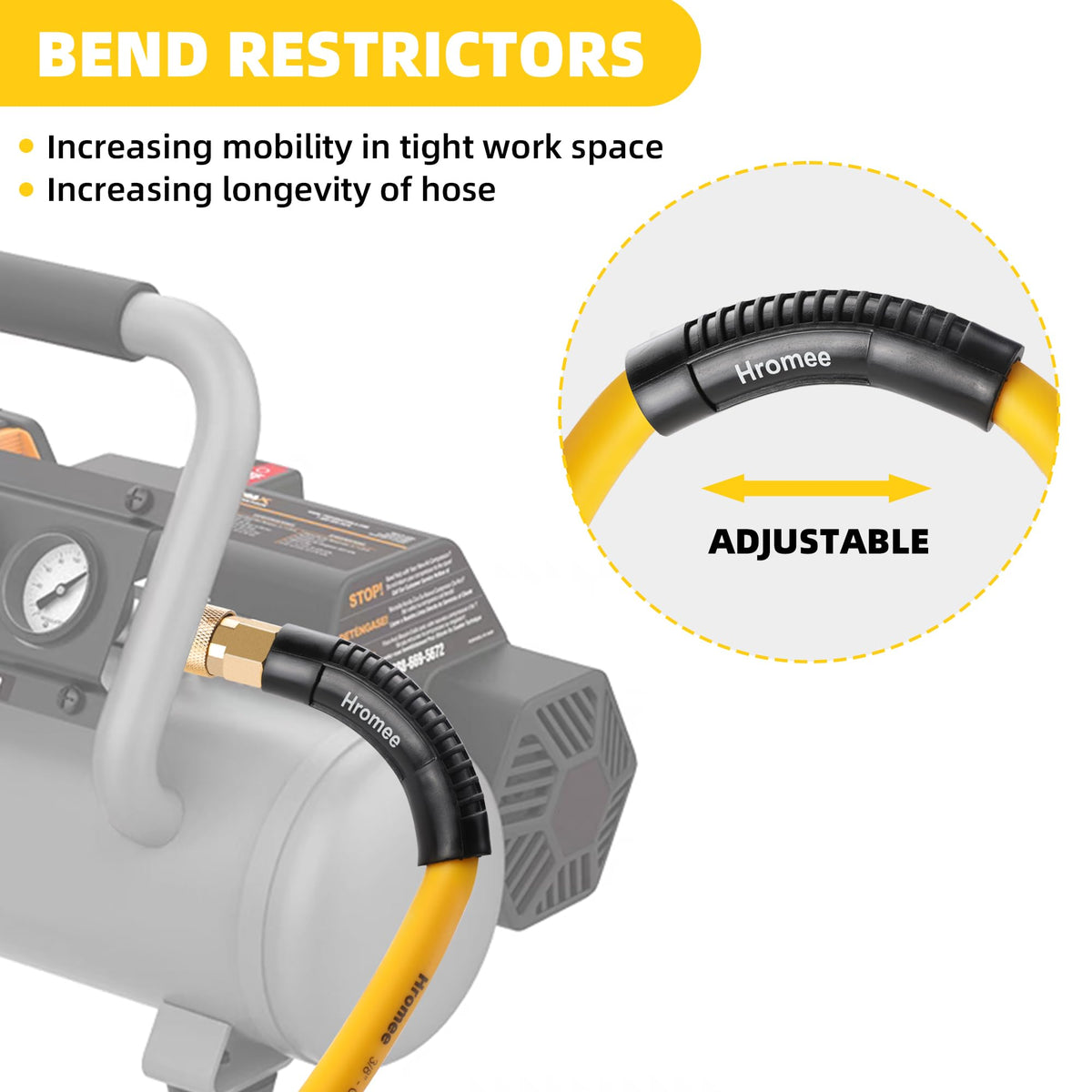 Hromee bend restrictor design prevents kinking for smooth airflow