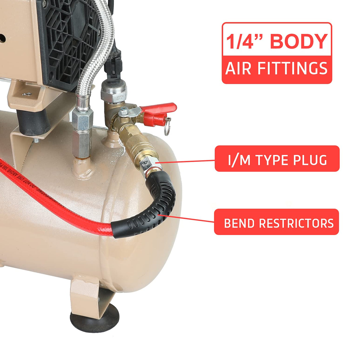 Hromee brass 1/4-in NPT coupler provides durable connections.