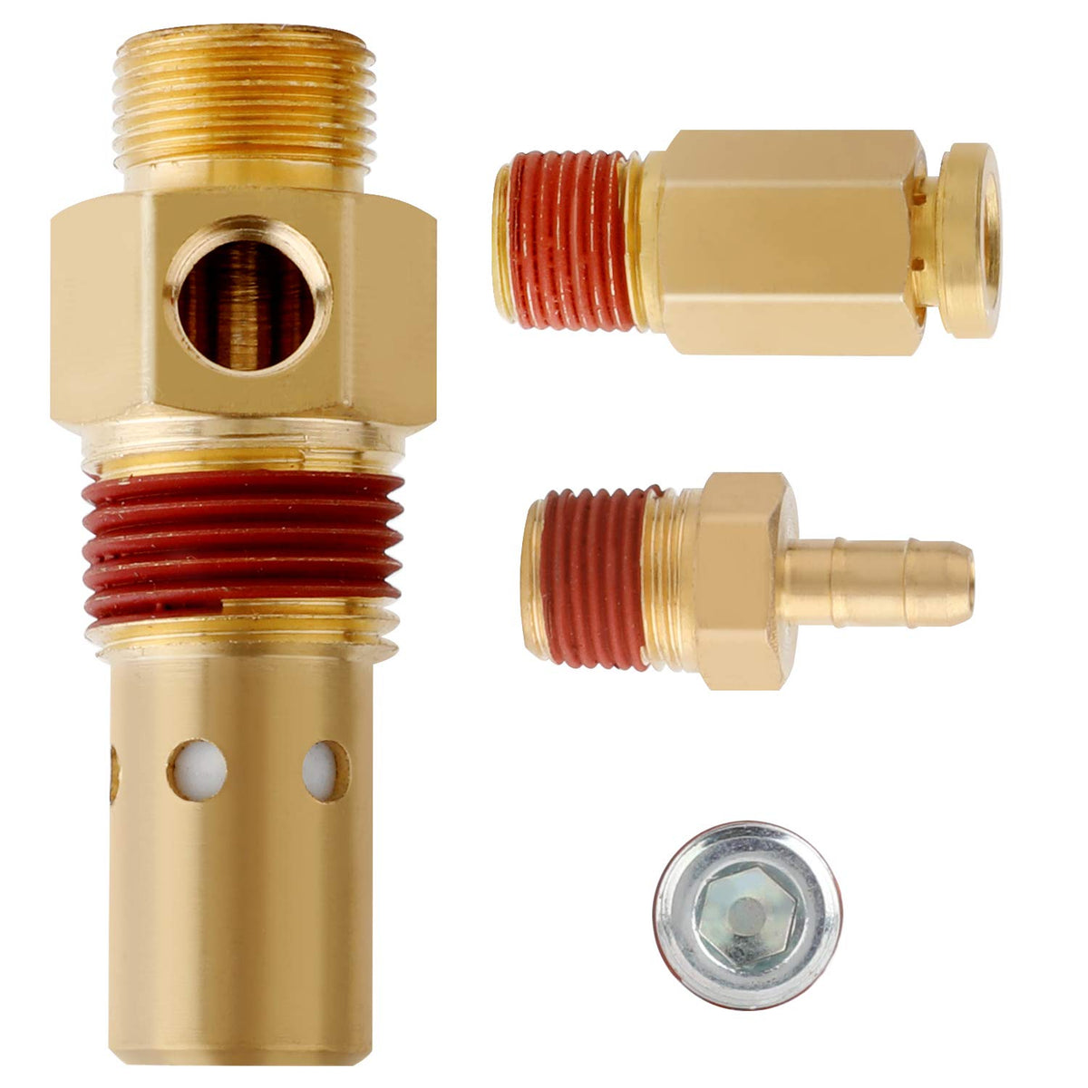 Hromee brass check valve kit on a tank for reliable one-way airflow