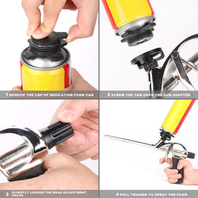 Hromee foam gun flow control for consistent bead fills.