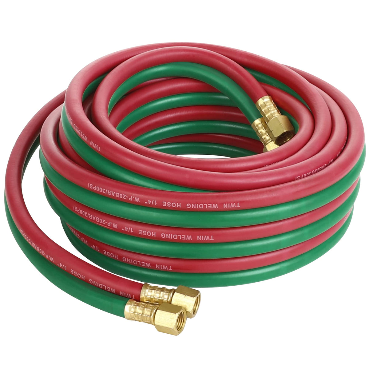 Hromee oxygen acetylene hose green line 25ft for safe oxygen delivery