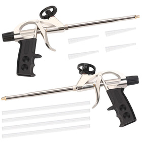 Hromee foam gun with bead adjustment valve for precise bead control and reduced waste.